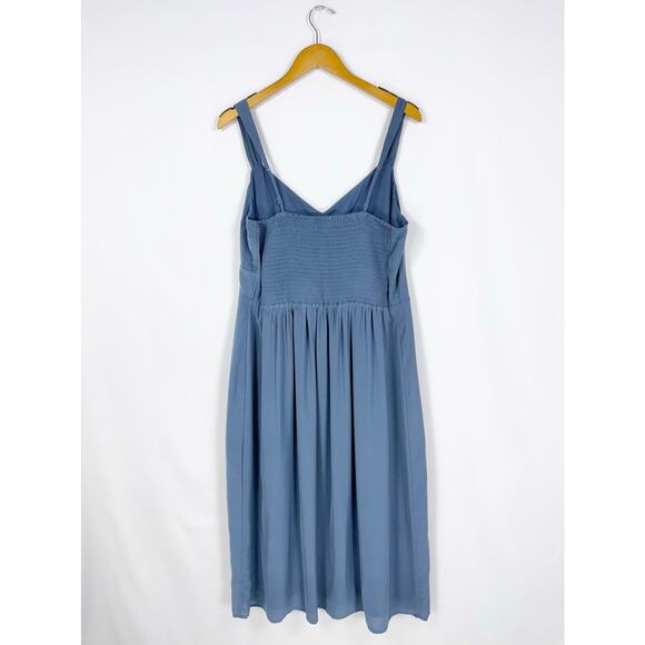 Abercrombie & Fitch Women's Floral Cinch Front Midi Dress XL Blue - Picture 7 of 16